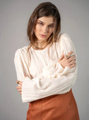 Миди фустан со корсет - бел | Bransoa