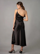 Миди фустан - црн | Bransoa