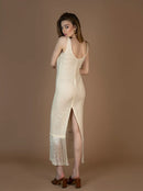 Миди фустан - Беж | Bransoa