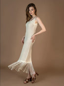 Миди фустан - Беж | Bransoa