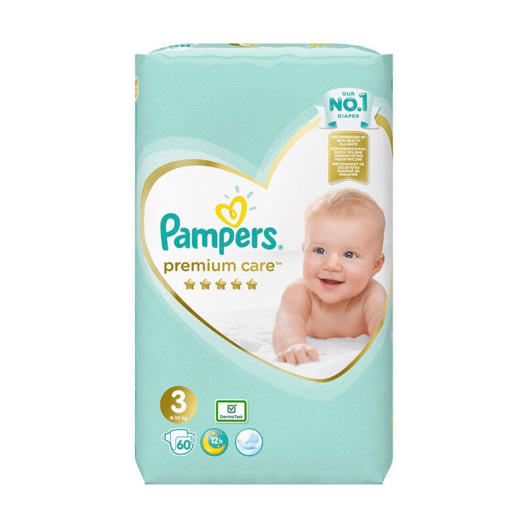 Пелени за деца | Pampers | Premium care 3 | 6-10kg | 60