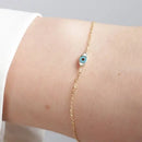 Сребрена нараквица со сино око | Dunipa | BR1011 | Златна боја