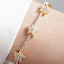 Сребрена нараквица со ѕвезди | Dunipa | BR1015 | Златна боја