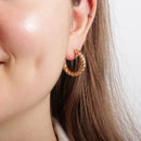 Сребрени обетки испреплетени кругови | Dunipa | ER1002 | Златна боја