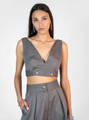 Сиви Palazzo панталони | Bransoa