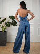 Сини Palazzo панталони | Bransoa