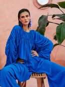 Сини Palazzo панталони | Bransoa