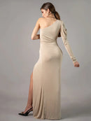 Миди фустан - шампањ | Bransoa