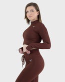 Блуза за вежбање | Basics Ribbed Long Sleeved Crop Top | Be Fit MK