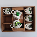 Сет за еспресо од шест шолји со дрвени тацни | Green | Тиноски