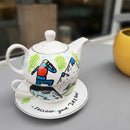 Дводелен порцелански чајник | Follow Your Dream | Тиноски