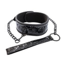 Црн чокер со метален поводник