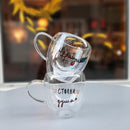 Сет стаклени шолји со дупло дно | Стопли душа и мераци | Тиноски